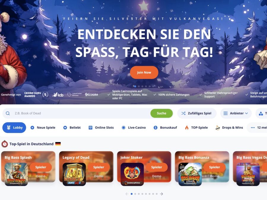 VulkanVegas €1200 + 150 Free Spins